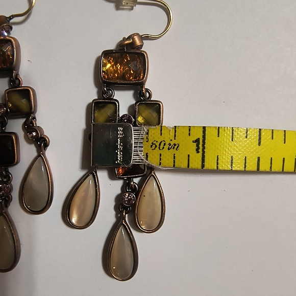 3/$10⭐Lauren Conrad Dangle Earrings, Orange, Green, White, Rhinestones - Picture 10 of 16